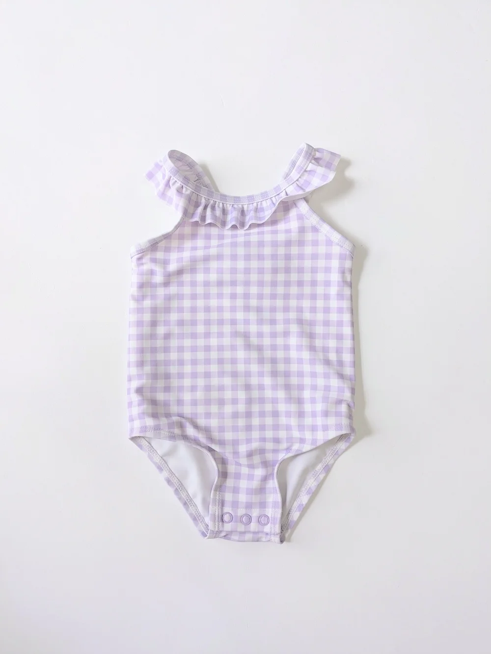 ⚡Carter's Just One You Baby Girls' Ruffle Gingham One-Piece Swimsuit - Lavender